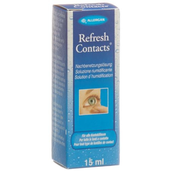 Fľaštička s post-vlhčovacím roztokom Refresh Contacts 15 ml