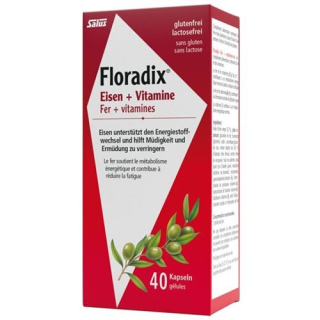 Floradix železo + vitamini kapsule 40 kos