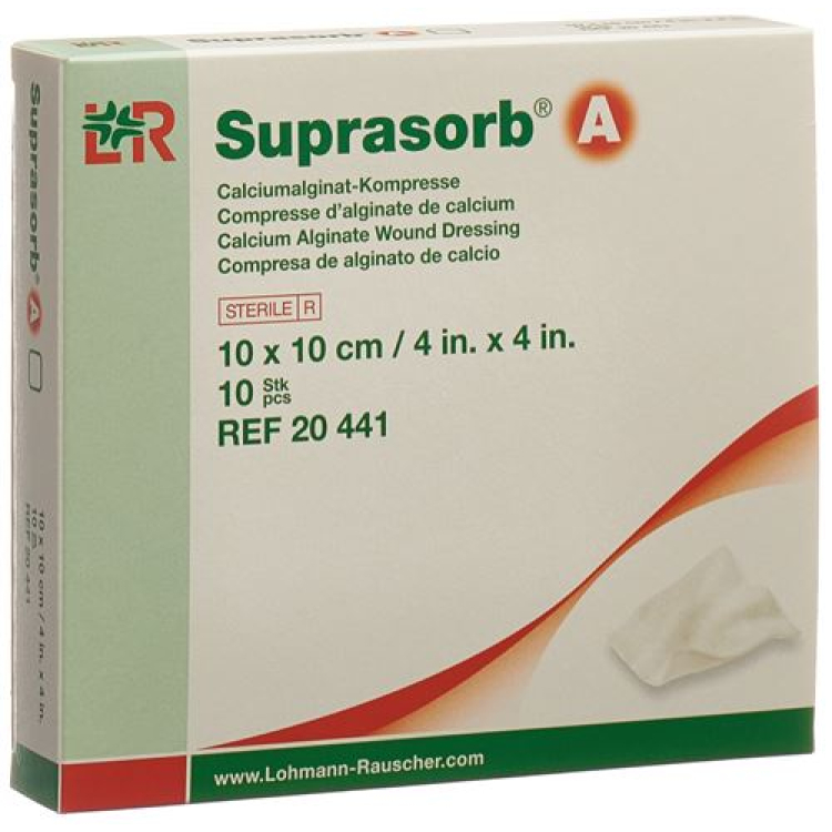 Suprasorb A alginian wapnia kompresy 10cmx10cm 10szt