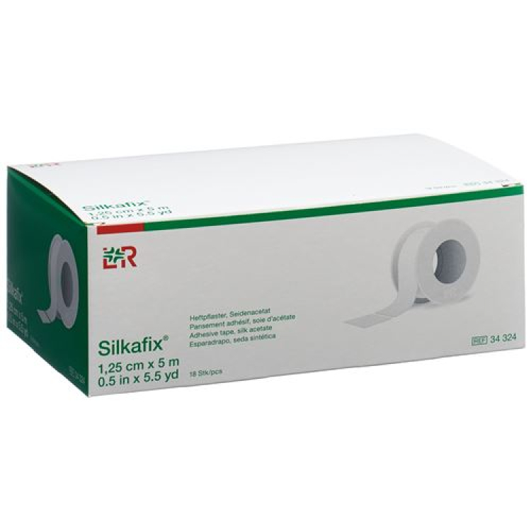 Cerotto adesivo Silkafix 1,25x5m bianco rotolo 18 pz