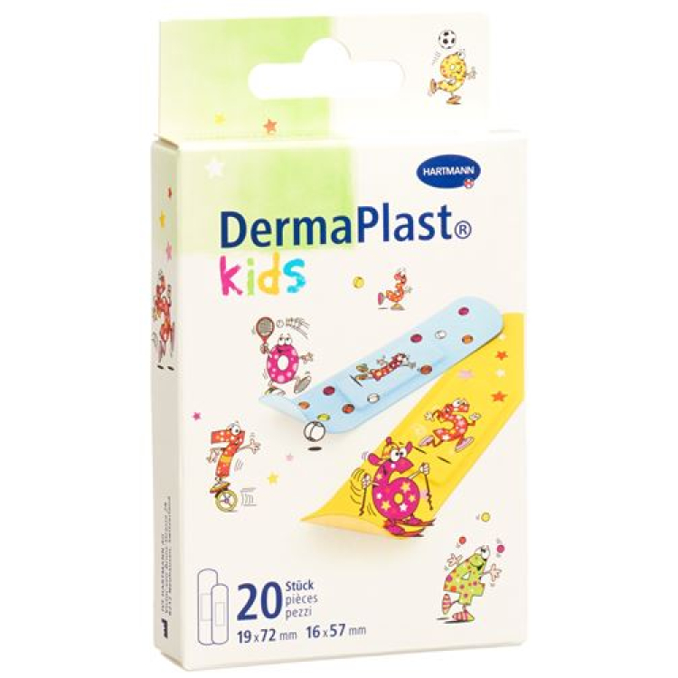 DermaPlast キッズ クイック包帯ストリップ プラスチック 詰め合わせ 20 個