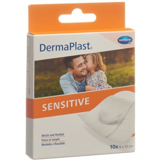 DermaPlast sensitivo Schnellverb blanco 8x10cm 10 uds