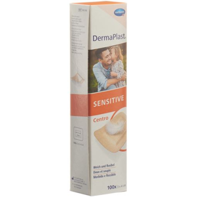 Dermaplast רגיש centro strip 3x4cm hf 100 יח'