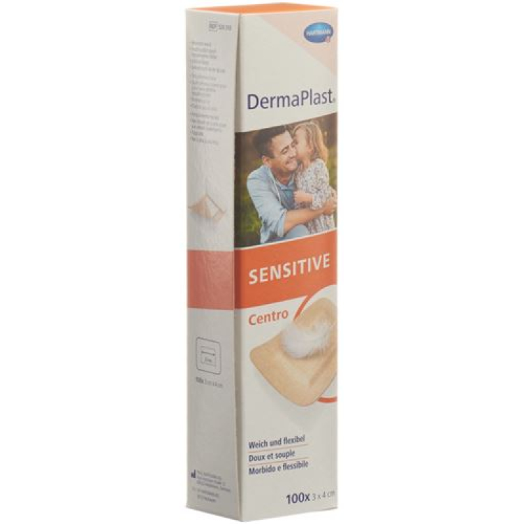 DermaPlast чувствительные полоски Centro Strip 3x4 см вч 100 шт.