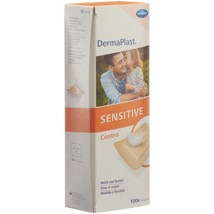 DermaPlast чувствительные полоски Centro Strip 4x6 см вч 100 шт.