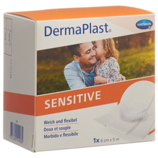 DermaPlast sensitive Schnellverb hvit 6cmx5m rolle