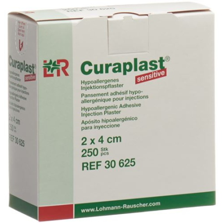 Curaplast Sensitive Injektionspfl 2cmx4cm 250 pcs