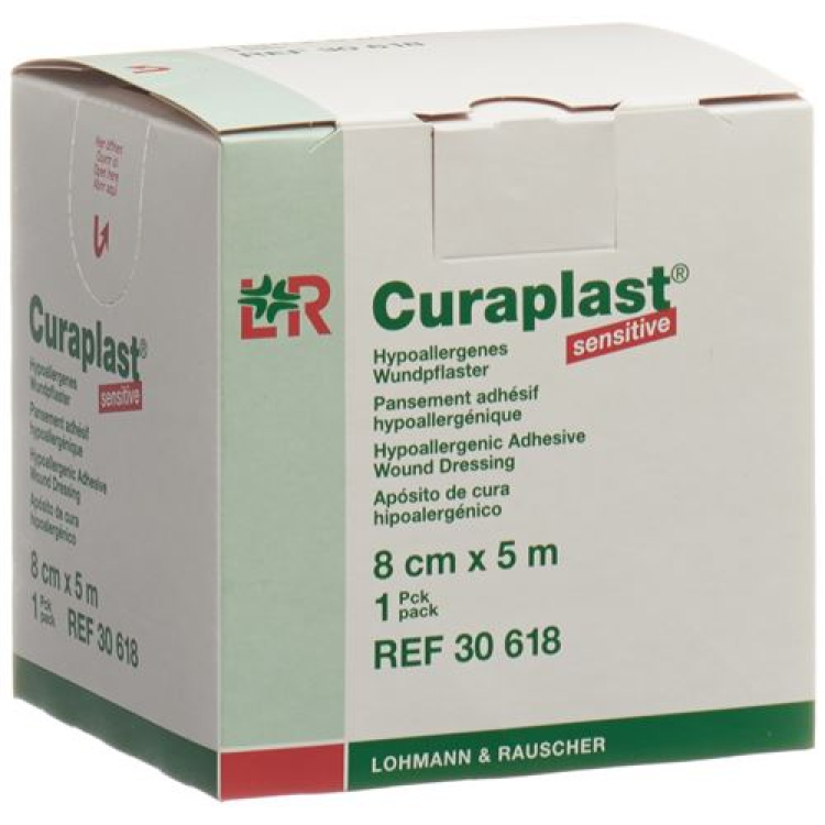 Curaplast haavasidos 8cmx5m ihonvärinen rulla