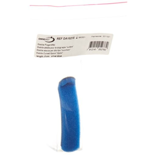 Cuchara de dedo OMNIMED DALCO 8cm plata azul