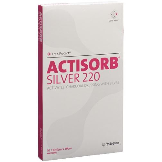 Actisorb Silver 220 Charcoal Bandage 19x10.5cm 10 pcs