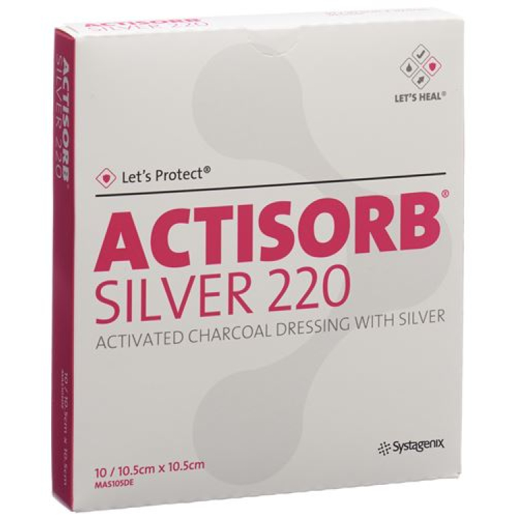 Actisorb Silver 220 Coal Association 10.5x10.5cm 10 pcs