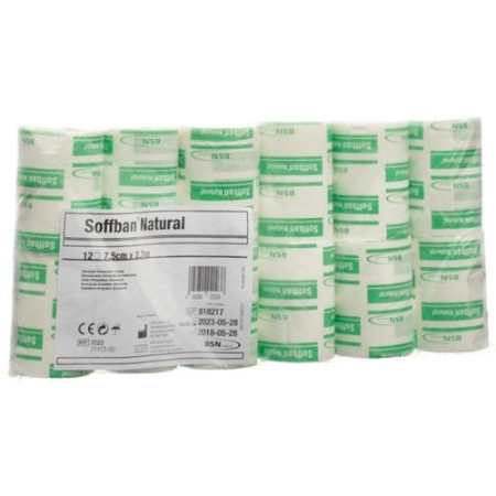 SOFFBAN NATURE bandage rembourré 7.5cmx2.7m 12 pcs