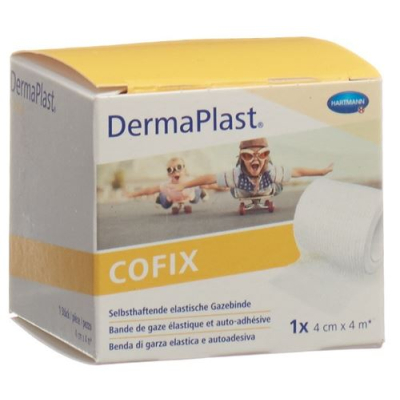 DermaPlast COFIX gázový obväz 4cmx4m biely