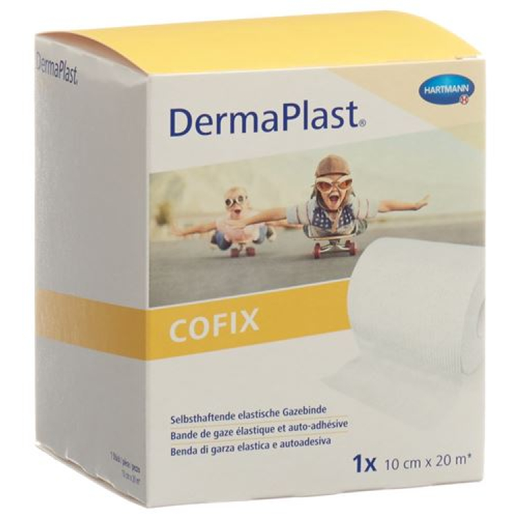 DERMAPLAST COFIX gázový obväz 10cmx20m biely