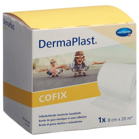 DermaPlast COFIX gaasverband 8cmx20m wit