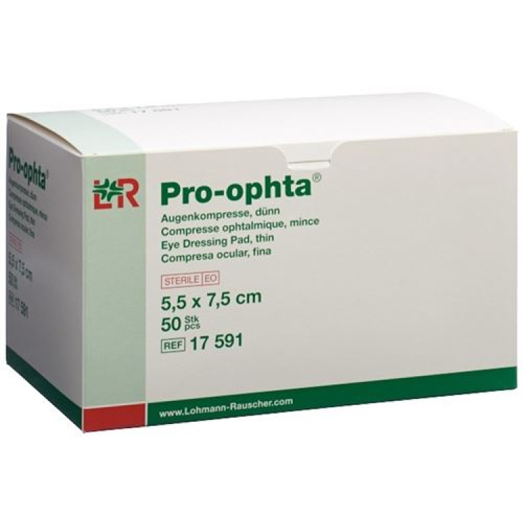 Pro Ophta set cuscinetti oculari 5,5x7,5 cm sottili sterili 50 pz