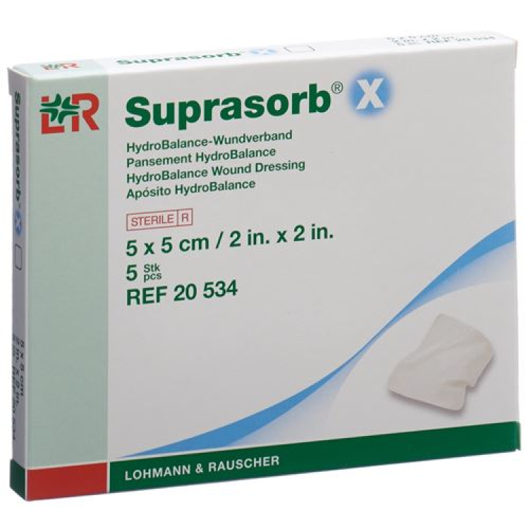 Suprasorb X HydroBalance yarani bog'lash 5x5 sm steril 5 dona