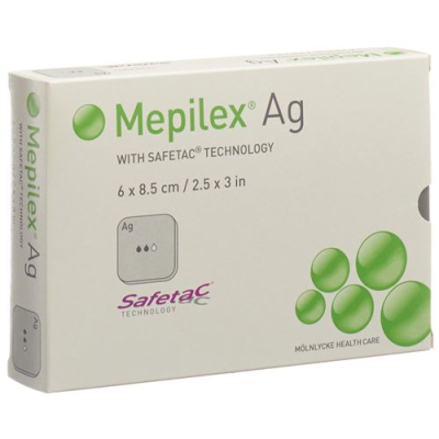 Mepilex ag skumförband safetac 6x8,5cm silikon 5 st