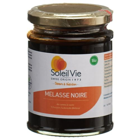 Soleil Vie Black molasses cane sugar organic 340 g