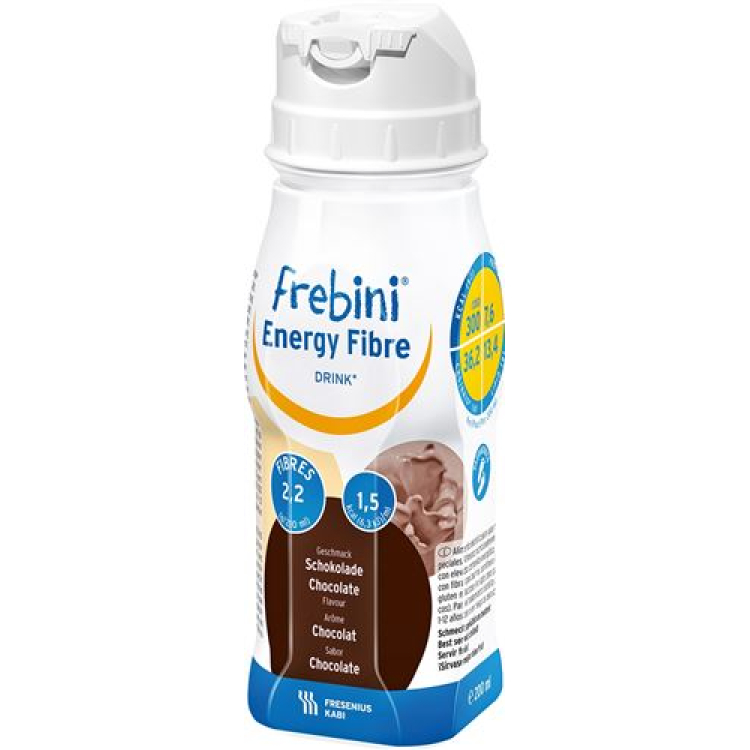 Frebini Energy Fiber DRINK שוקולד 4 בקבוקים 200 מ"ל