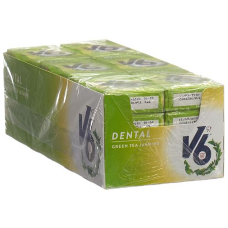 V6 Dental Care žvakaće gume Green Tea Jasmine 24 Box