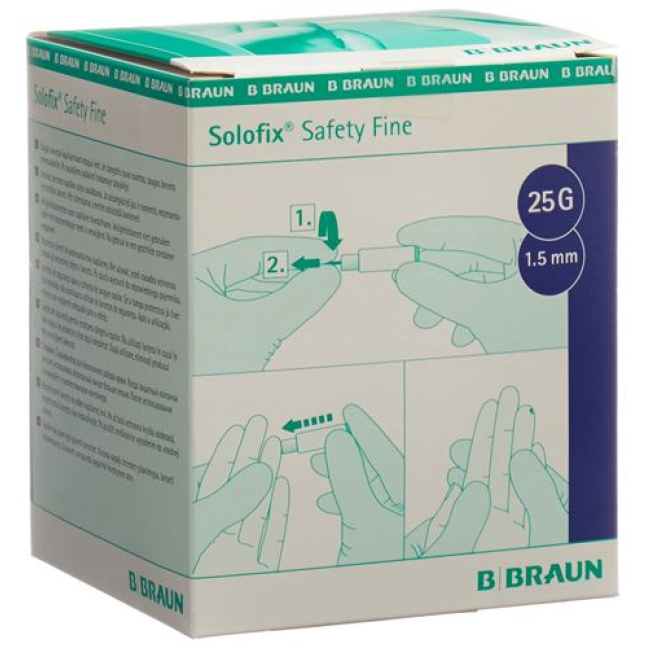 SOLOFIX SAFETY Lancet Fine 25 G x 1.5mm 200 pcs