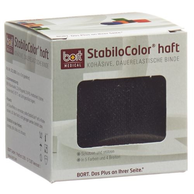 BORT STABILO COLOR таңғыш 6смx5м жабысқақ қара