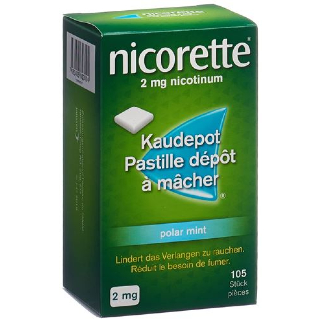 Nicorette Polar Mint Kaudepots 2 mg 105 pcs