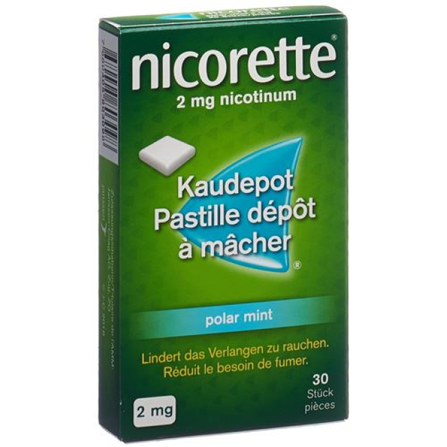 Nicorette Polar Mint Kaudepots 2 mg 30 kpl