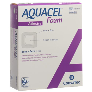 AQUACEL Foam foam bandage adhesive 8x8cm 10 pcs