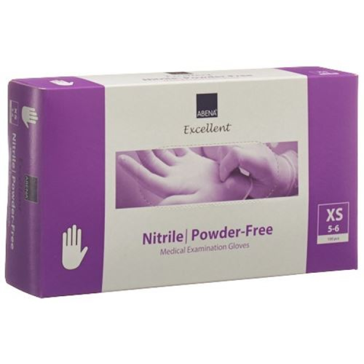 ABENA examination gloves nitrile XS powder-free white Disp 15