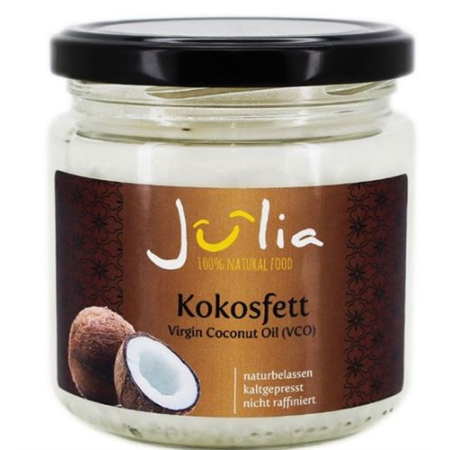 Julia Jomfru kokosolie Økologisk kokosfedt 300 g