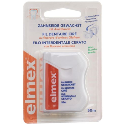 elmex dental floss 50m waxed