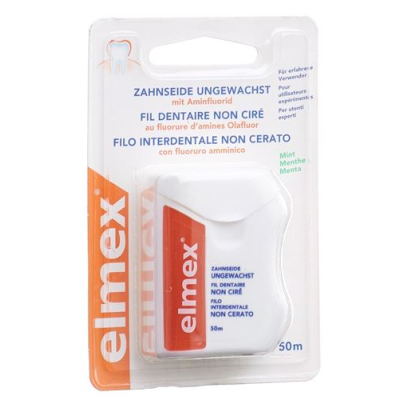 Elmex dental floss 50m unwaxed