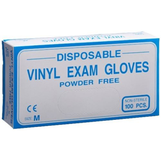 guantes de examen vinilo M sin polvo caja 100 uds