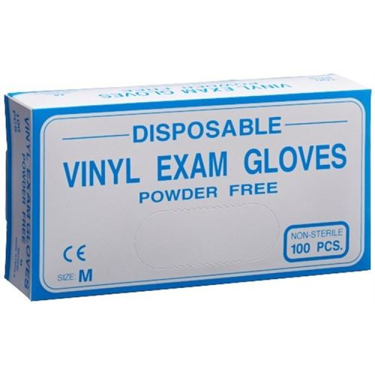 guantes de examen vinilo M sin polvo caja 100 uds