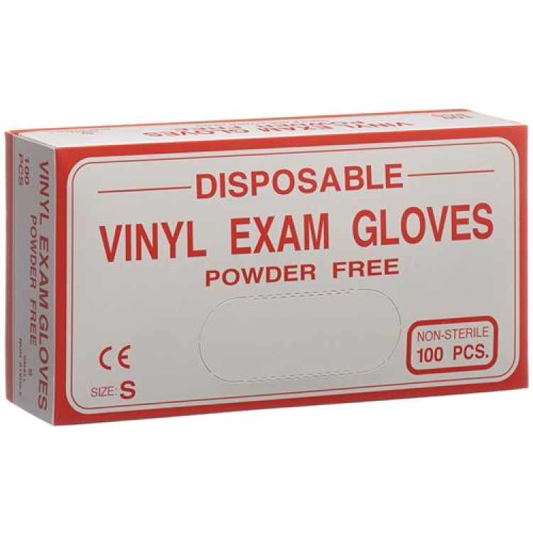 guantes de examen de vinilo sin polvo caja 100 uds