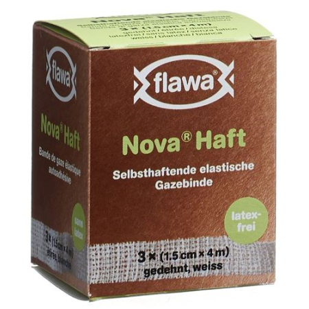 Flawa Nova Haft yhtenäinen elastinen sideharsoside 1,5cmx4m lateksiton