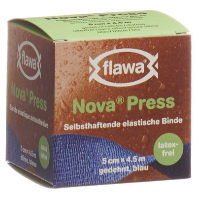 Flawa novapress fleece bandaj 5cmx4.5m mavi latekssiz