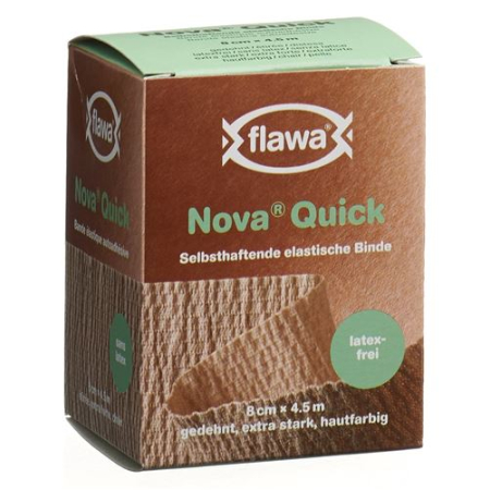 Flawa Nova Quick yhtenäinen side 8cmx4,5m lateksiton