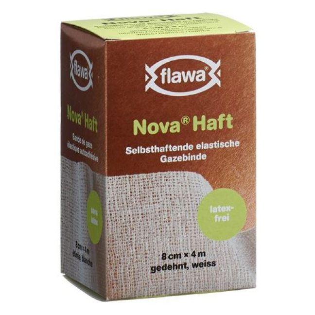 Flawa Nova Haft cohesive elastic gauze bandage 8cmx4m latex free