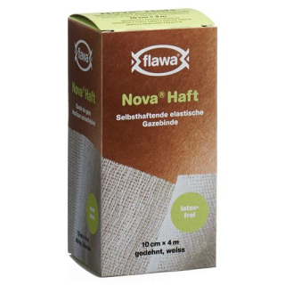 Flawa Nova yapışkanlı elastik gazlı bez bandaj 10cmx4m lateks içermez
