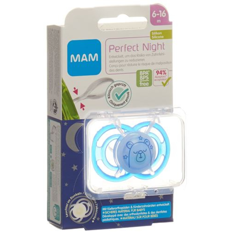 MAM Perfect Night pacifier silicone 6-16 ខែ