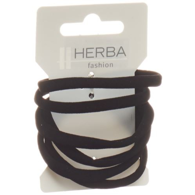 Herba Hair Tie 5.6cm Black 6 pcs