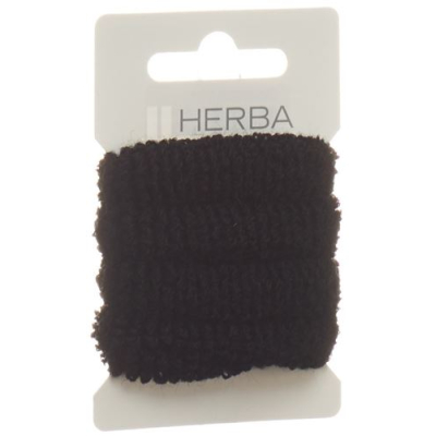 Herba haarband 4cm frottée zwart 4 st