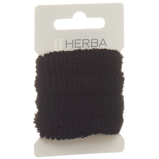 Laço de cabelo Herba 4cm frottée preto 4 unid.