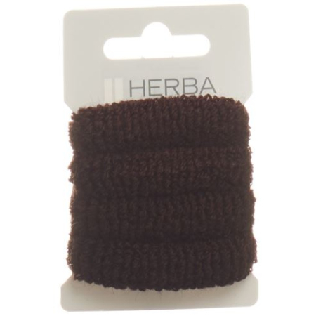 Herba haarband 4cm frottée bruin 4 stuks