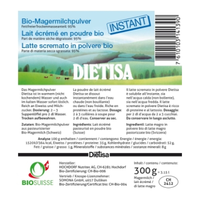 Dietisa obrano mlijeko u prahu instant bio bataljon 300 g