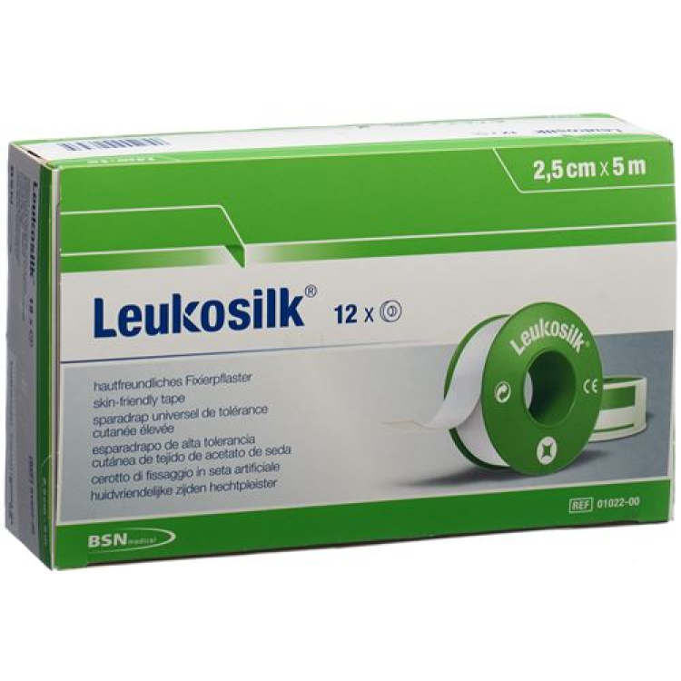 Leukosilk skin-friendly Fixing 5mx2.5cm 12 pcs