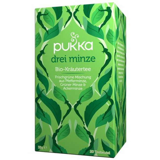 Pukka Three mint tea organic Btl 20 ភី